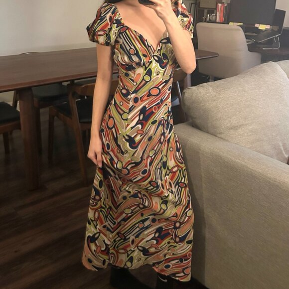 Moon River Dresses & Skirts - Moon River Marble Print Midi Dress